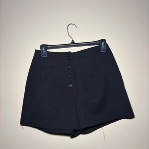 Black High Waisted Button Front Tailored Shorts Women's Size M
